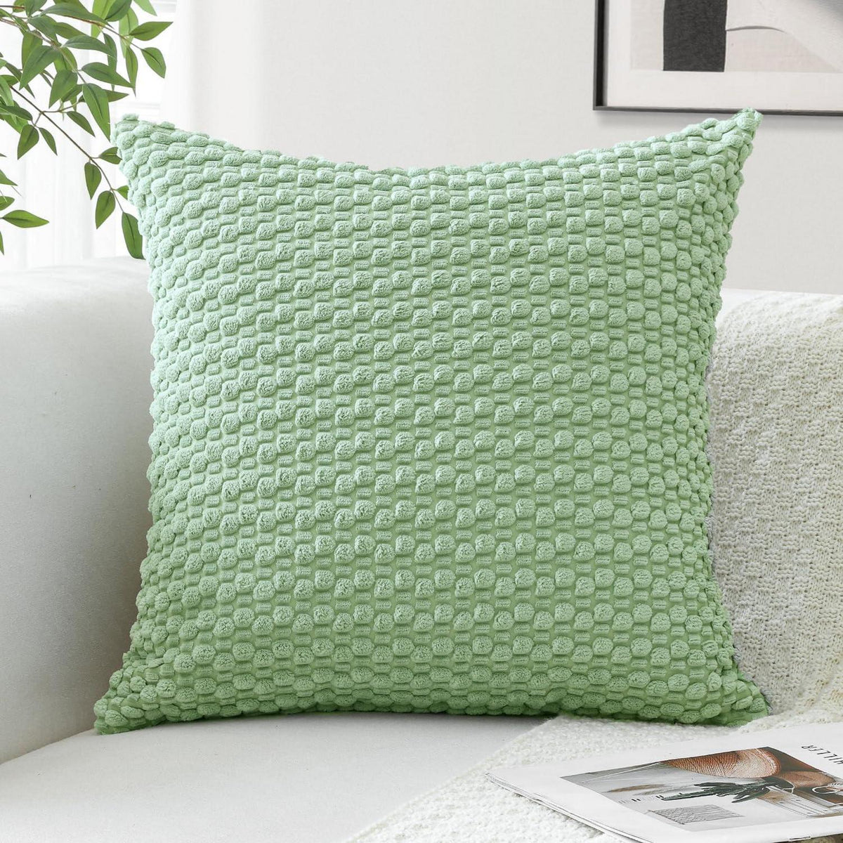 Cord Kissenbezug 60x60 cm – Boho Grün