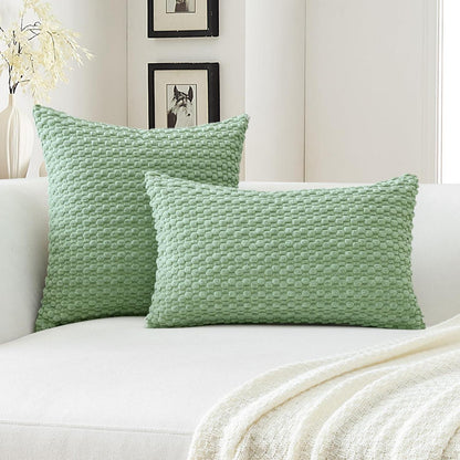 Cord Kissenbezug 60x60 cm – Boho Grün