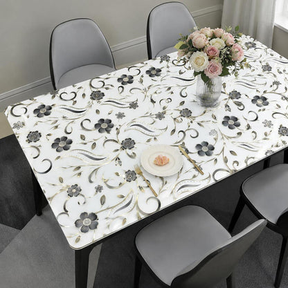 Tischfolie Transparent Blumenmuster 90x180 cm – Rutschfest & Kratzfest
