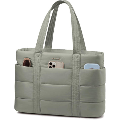 Laptop Handtasche Damen 15,6 Zoll Shopper Grün