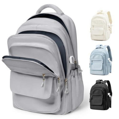 Schulrucksack Groß Grau mit Laptopfach – Wasserfester Tagesrucksack