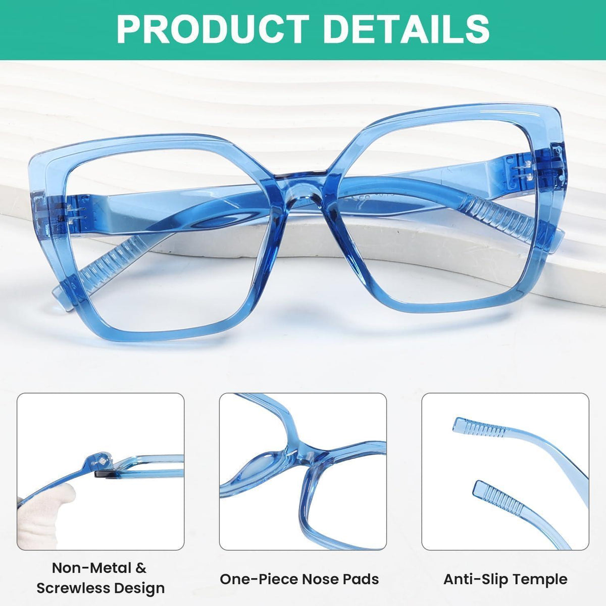 Blaulichtfilter Lesebrille Damen 6er Set Cat-Eye Kunststoff