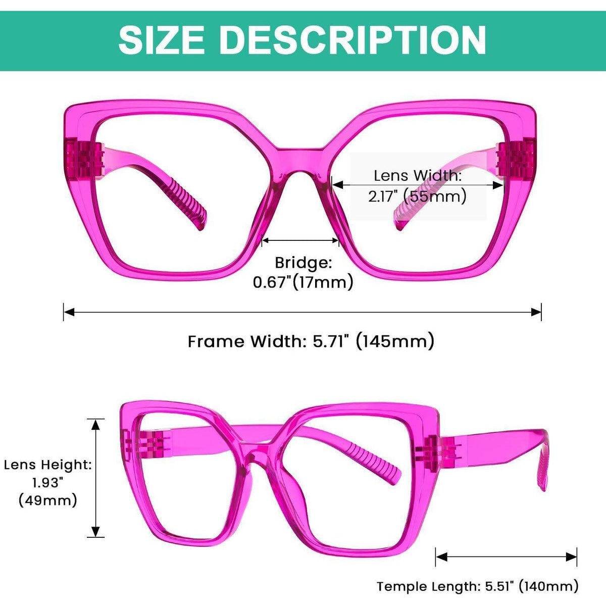 Blaulichtfilter Lesebrille Damen 6er Set Cat-Eye Kunststoff