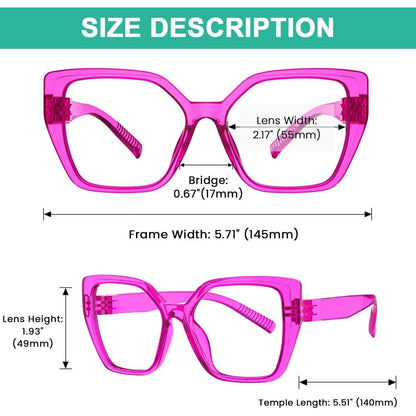 Blaulichtfilter Lesebrille Damen 6er Set Cat-Eye Kunststoff