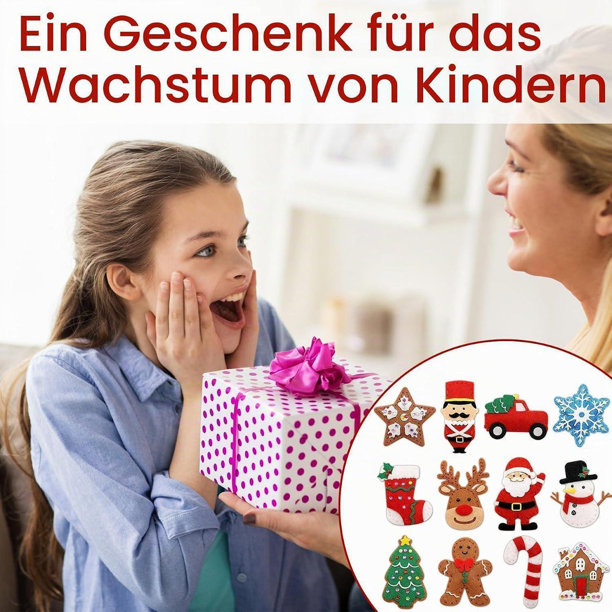 Nähset Weihnachten für Kinder – 12teilig mit Zubehör