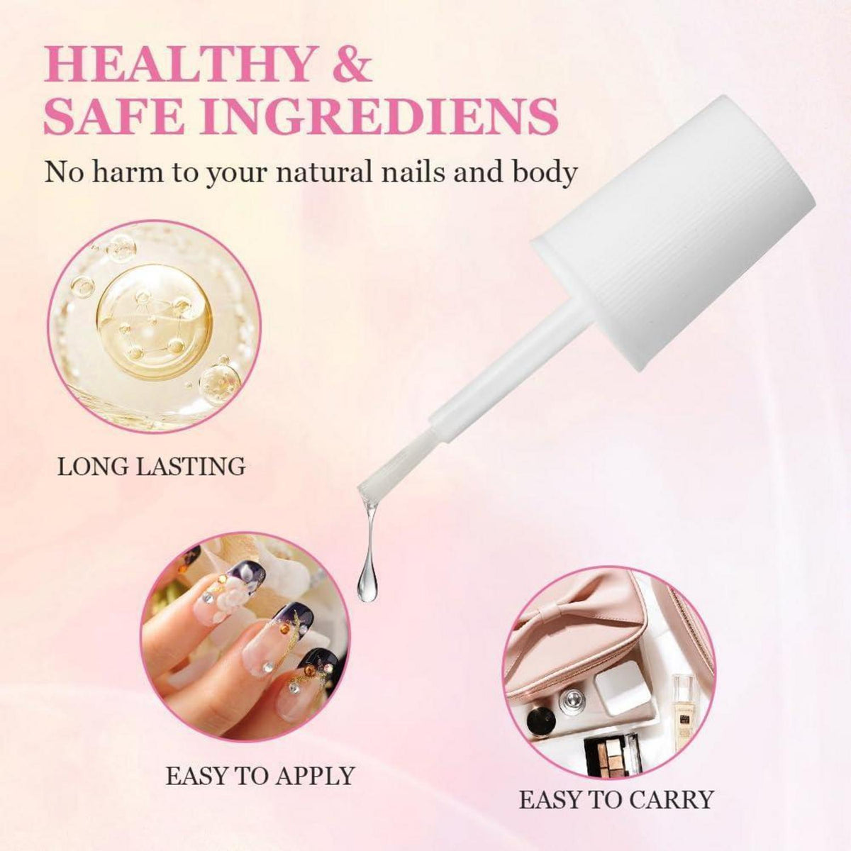 Extra Stark Nagelkleber 8ml – Schnelltrocknend für Kunstnägel & Tips