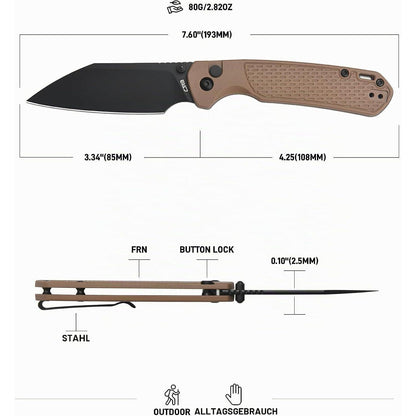 Taschenmesser mit AR-SFII Stahlklinge – Leicht & Robust für Outdoor