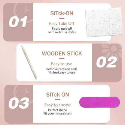 Chrome Press On Nails – Metallic Braun, Kurz & Glitzernd