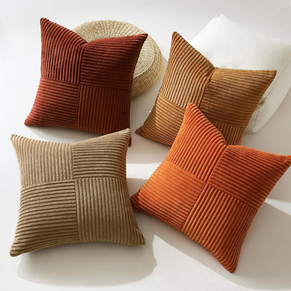 Cord Kissenbezüge 60x60 cm - Braun Rost, 4er Set