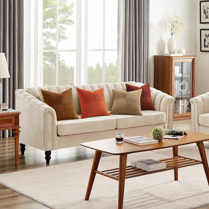 Cord Kissenbezüge 60x60 cm - Braun Rost, 4er Set