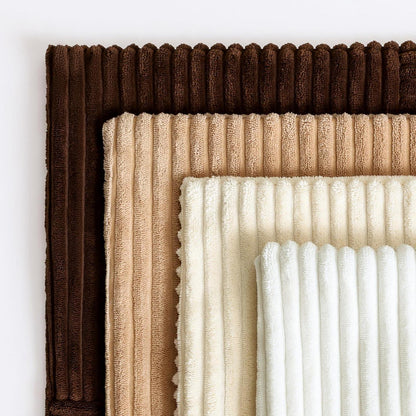 Cord Kissenbezüge 4er Set, Kreuz Streifen, 40x40 cm Braun Creme Weiß