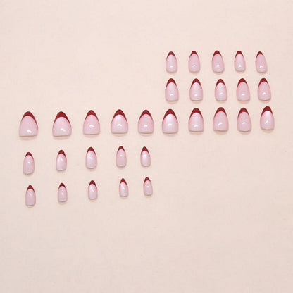 Rosa Rot Almond Cat Eye Press on Nails mit Kleber