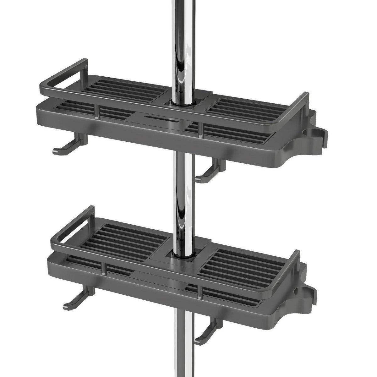 Duschablage ohne Bohren für Duschstange – Grau (18-25mm)