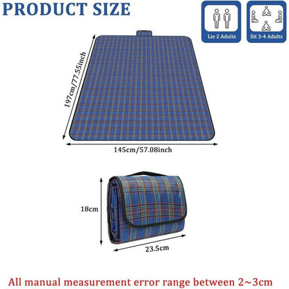 Wasserdichte Picknickdecke 150x200cm – Blau Streifen