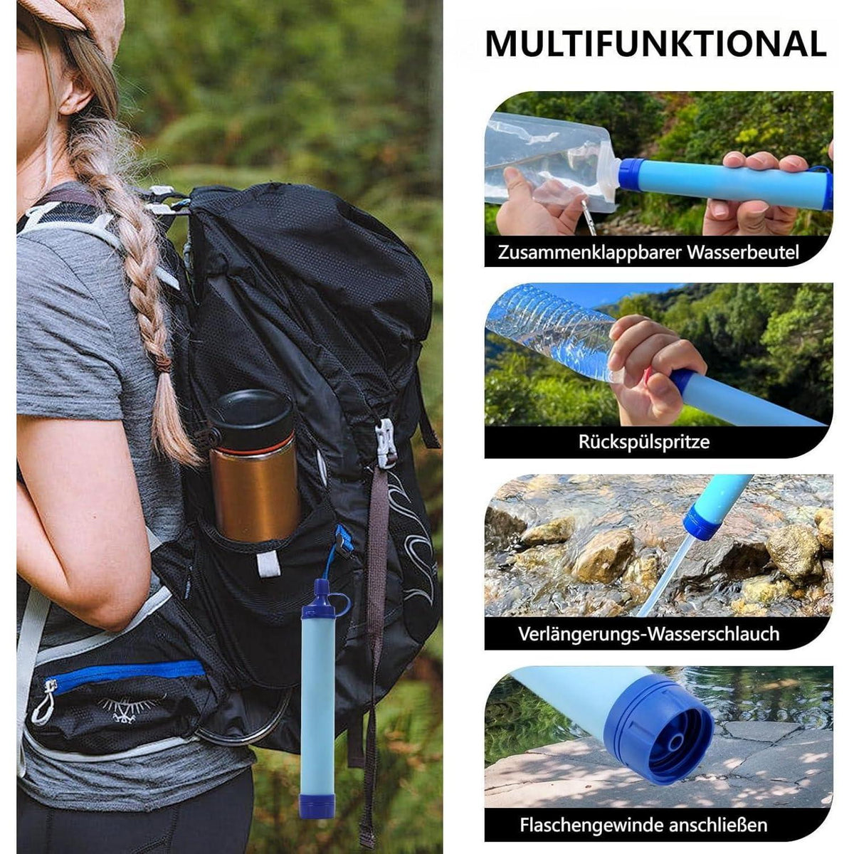 Wasserfilter Outdoor 5er Pack – 1500 Liter, Bakterienfilter