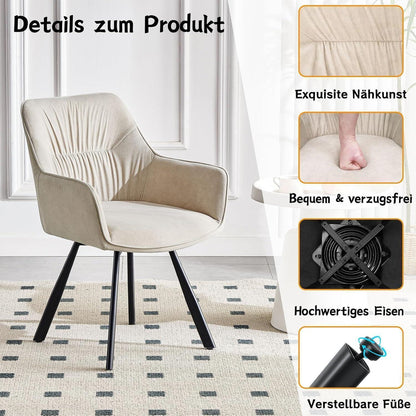 Drehbare Esszimmerstühle Set 4er – Ergonomisch & Komfortabel