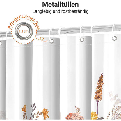Duschvorhang Mischblumen 120x200cm | Wasserabweisend & Waschbar