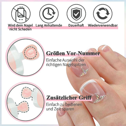 240er Set Französische Falsche Fußnägel mit Zubehör