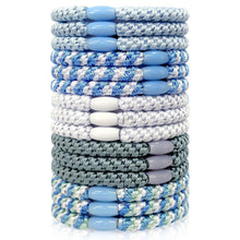15 Blaue Haargummis Damen, Scrunchies, Geflochten, Haarschutz