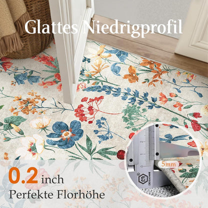 Läufer Flur Teppich 80x300cm Beige Waschbar – Rutschfest & Modern