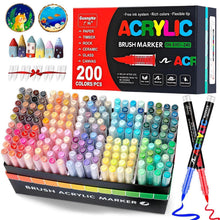 Acrylmarker Set 200 Farben – Pinselspitze für Stein, Holz & mehr