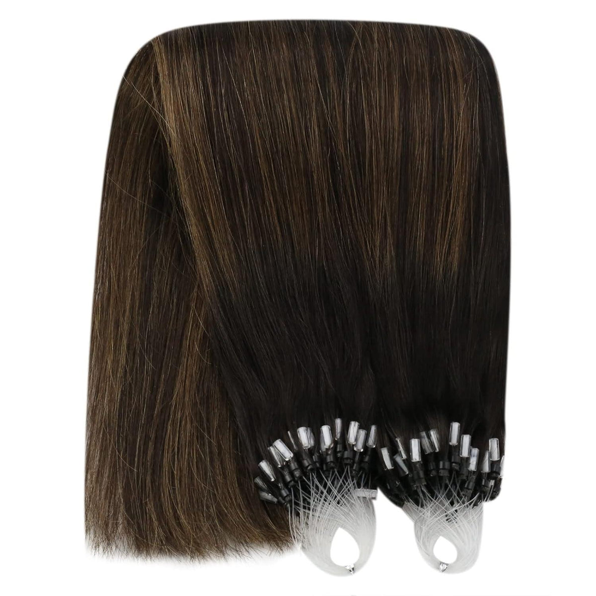 Echthaar Micro Ring Extensions Braun Balayage 55 cm