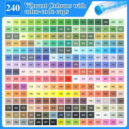 Acrylmarker Set 240 Farben – Pinselspitze, Wasserfest & Vielseitig