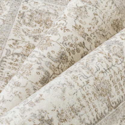 Vintage Teppich Taupe 300x400cm Waschbar Wohnzimmer Teppich