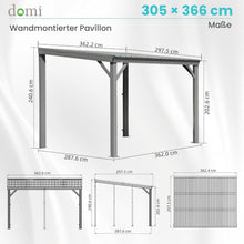 Wandpavillon 3x3,6m – Terrassenüberdachung mit Entwässerung