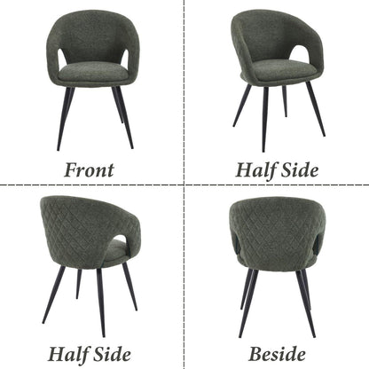Esszimmerstühle Set 4 Grün | Gepolsterte Armlehnstühle Küche Wohnzimmer