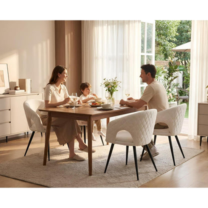 Gepolsterte Esszimmerstühle 2er Set mit Armlehnen, Beige