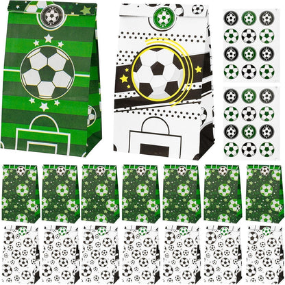 Fußball Geschenktüten Set mit Aufklebern – 16 Stück