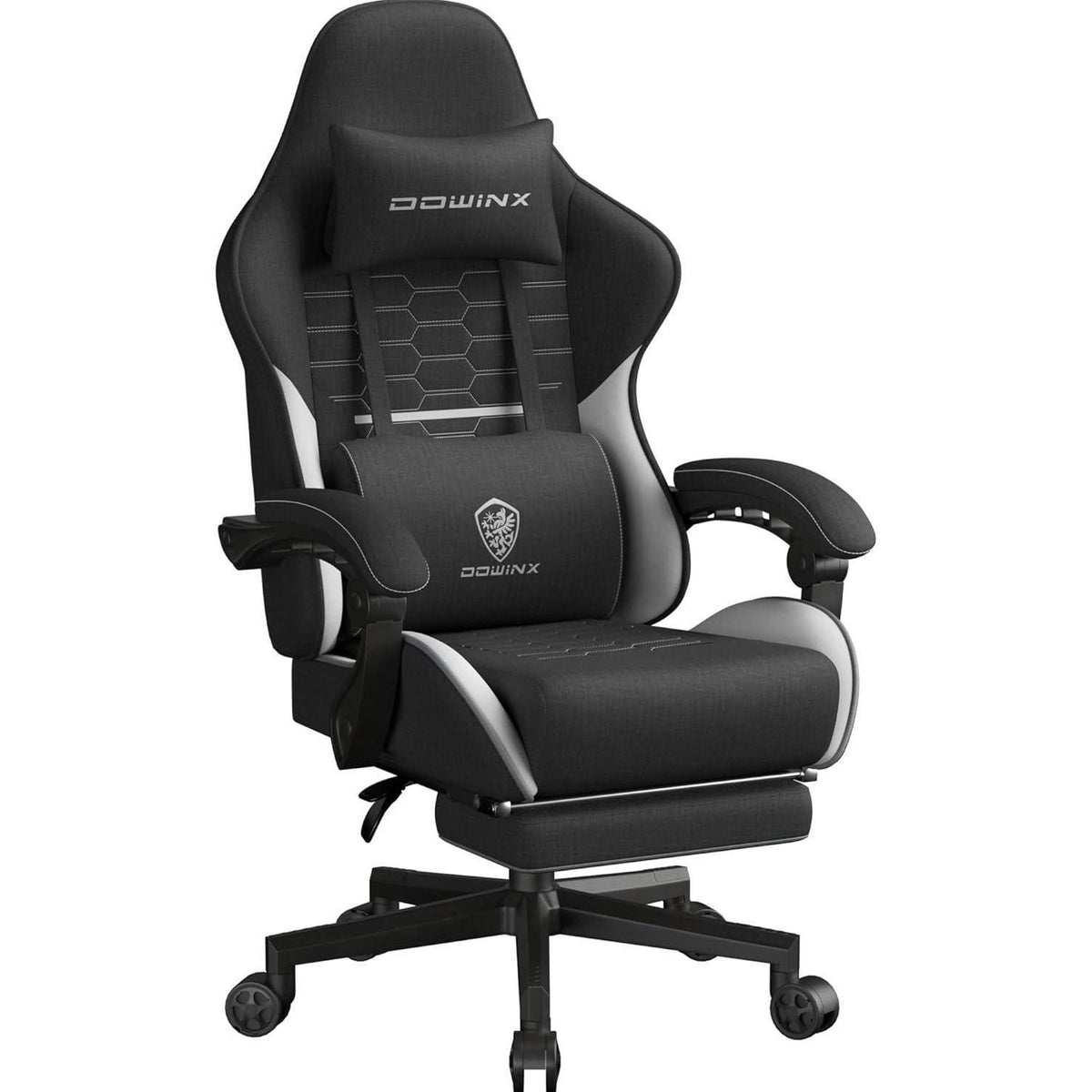 Gaming Stuhl mit Fußstütze, atmungsaktiv, Übergröße