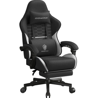 Gaming Stuhl mit Fußstütze, atmungsaktiv, Übergröße