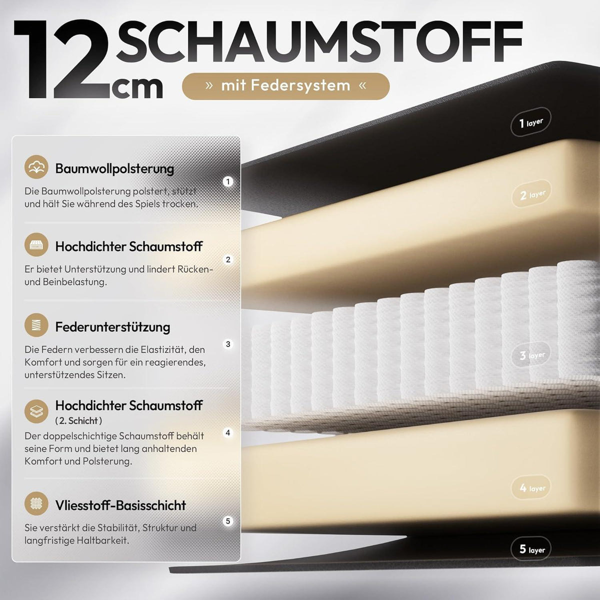 Ergonomischer Gaming-Stuhl mit Fußstütze und Netzgewebe (Blau, Übergröße)