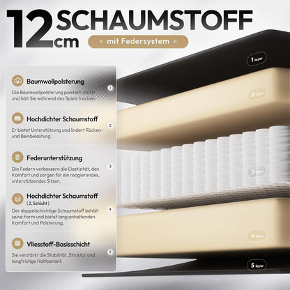 Ergonomischer Gaming-Stuhl mit Fußstütze, atmungsaktiv, Übergröße