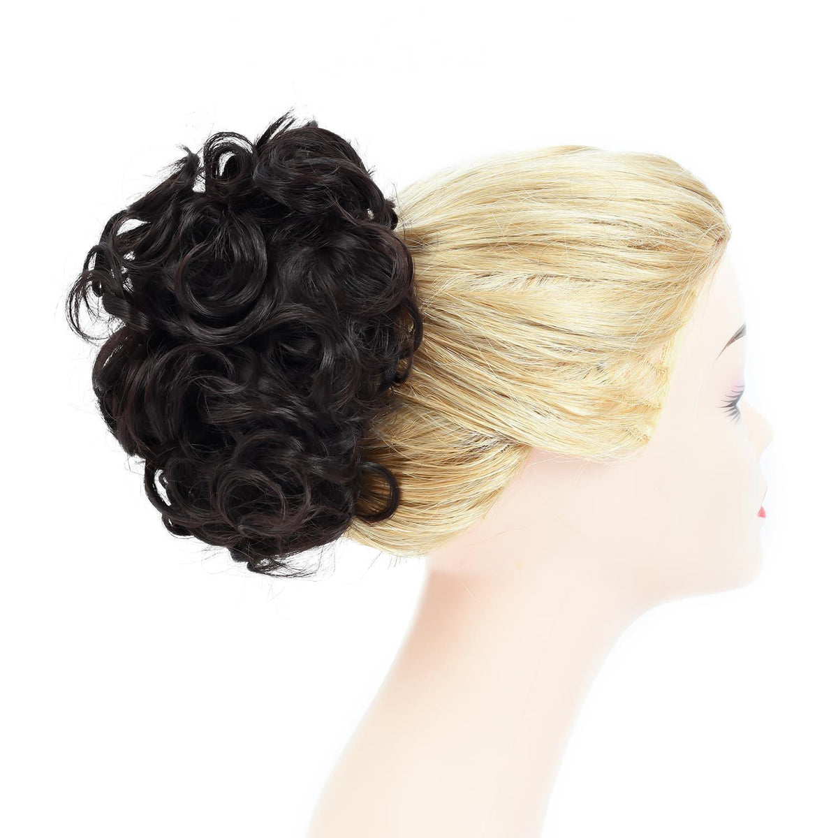 Gelocktes Chignon Haarteil – Schokoladenbraun 4A#