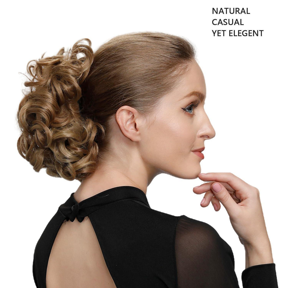 Gelocktes Chignon Haarteil – Schokoladenbraun 4A#