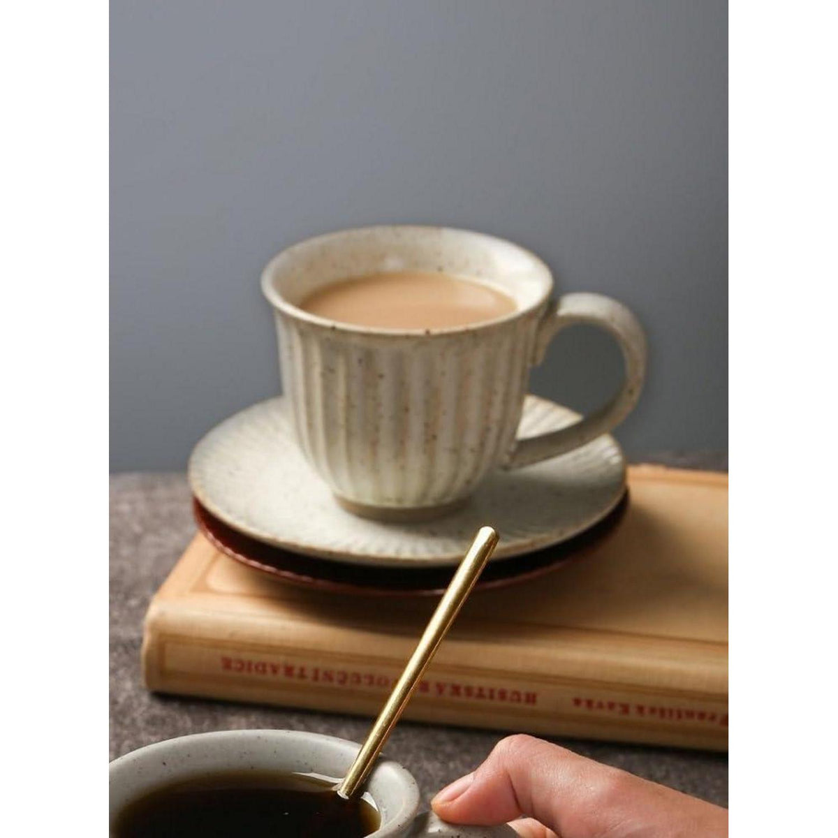 Cappuccino Tasse Set Beige - Vintage Espressotasse 160ml
