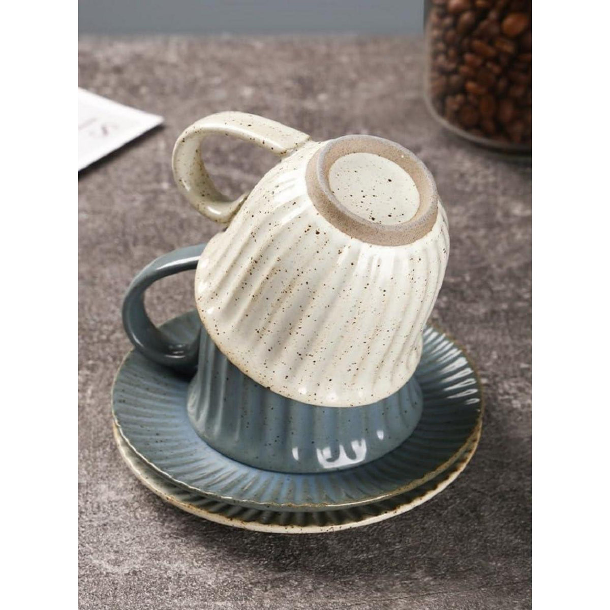 Cappuccino Tasse Set Beige - Vintage Espressotasse 160ml