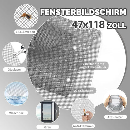 Fliegengitter Reparatur Set Fenster 300x120cm Grau