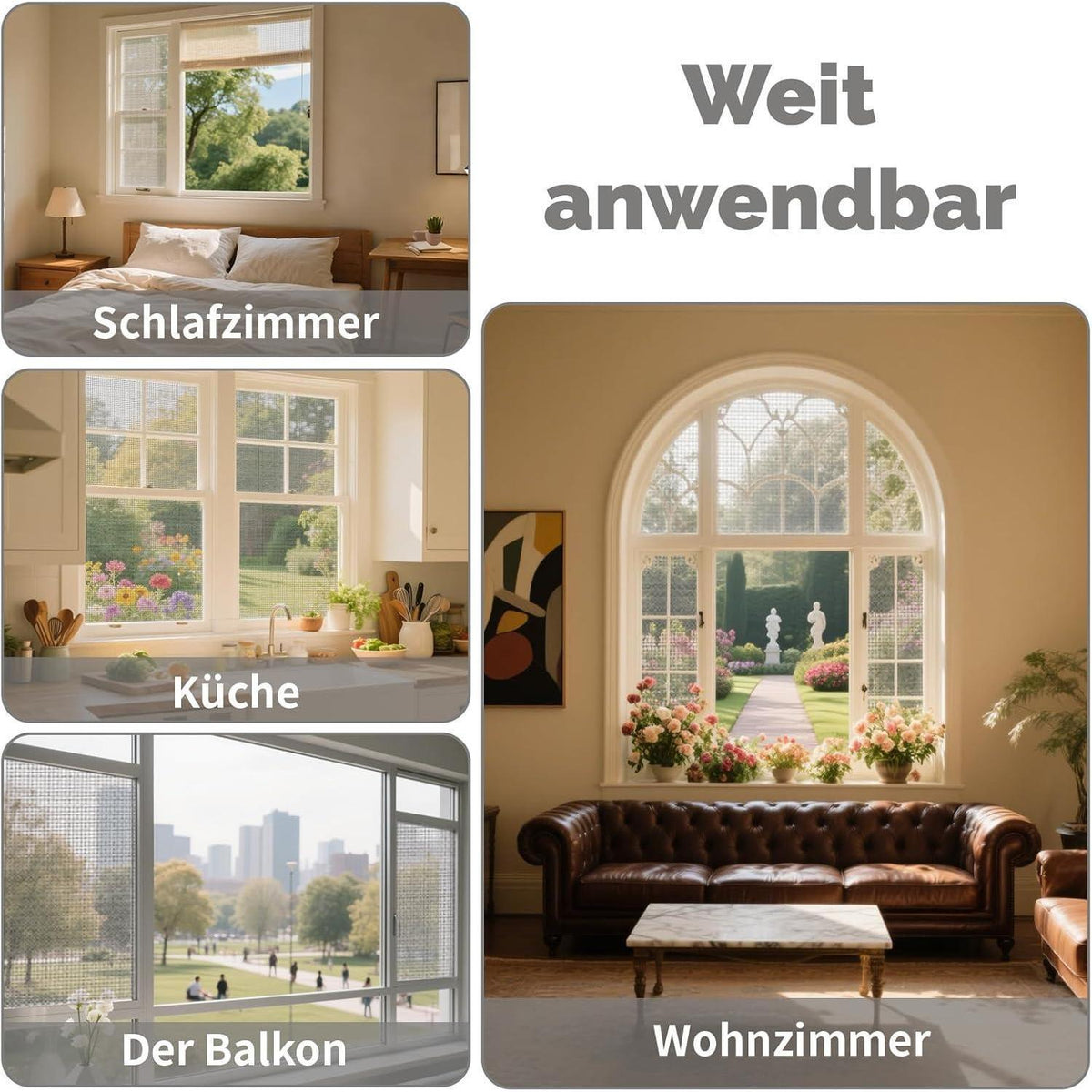 Fliegengitter Reparatur Set Fenster 300x120cm Grau