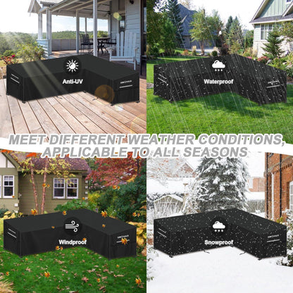 L-Form Gartenmöbel Abdeckung | Wasserfest & Windfest | 270x210x87x80/60cm