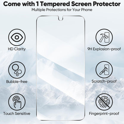 Samsung Galaxy A17 5G Hülle mit Panzerglas, Klapphülle Schwarz in Lederoptik