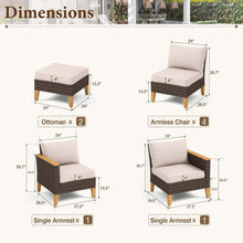 Polyrattan Lounge Set mit dicken, wasserdichten Kissen