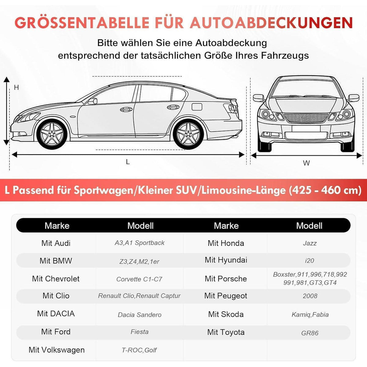 Autoabdeckung Indoor Stretch – Staubdicht & Atmungsaktiv (L)