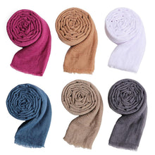 Damen Schal 6er Set Baumwoll-Leinen Musselin Kopftuch Hijab