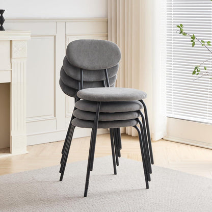 Runder Esstisch Set (100cm) mit 6 Stapelstühlen – Modern & Ergonomisch