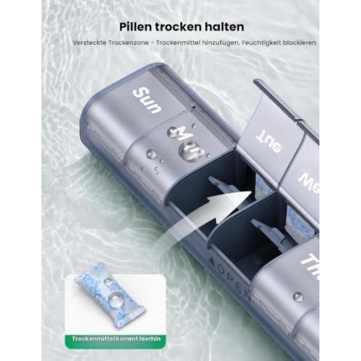 Tablettenbox 7 Tage – Weiß, Trockensicher & Tragbar