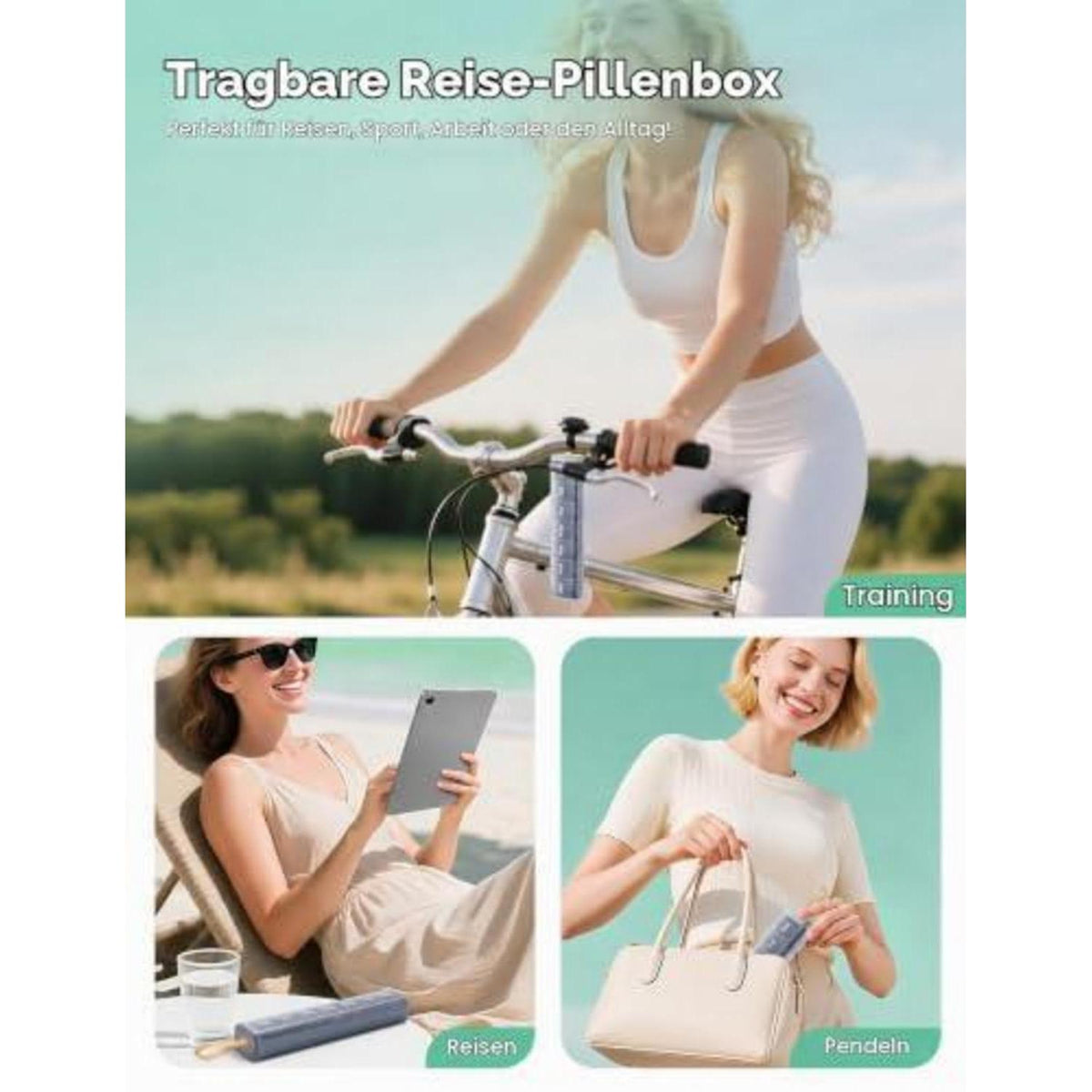 Tablettenbox 7 Tage – Weiß, Trockensicher & Tragbar